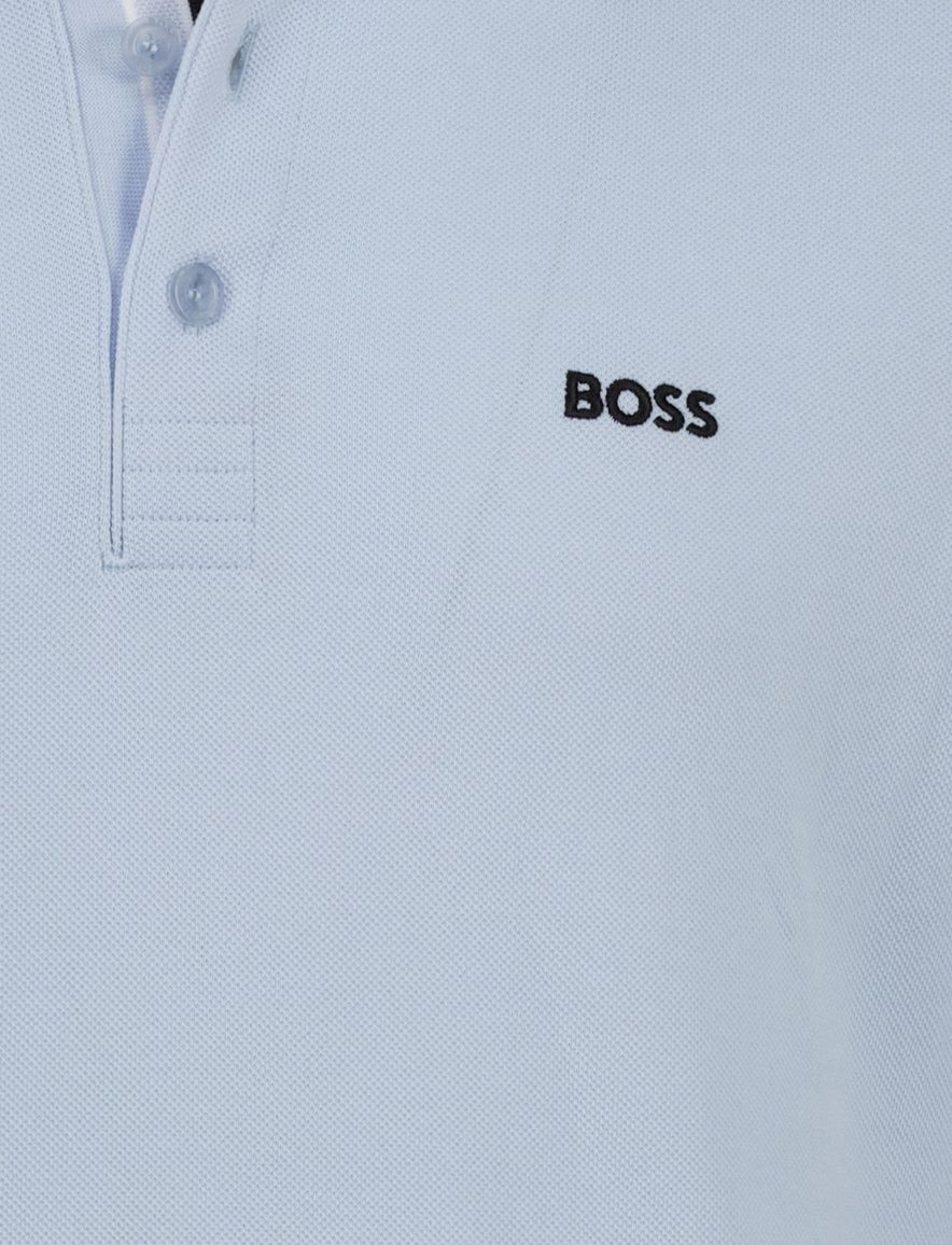 Boss Green Plisy blauw poloshirt pique logo