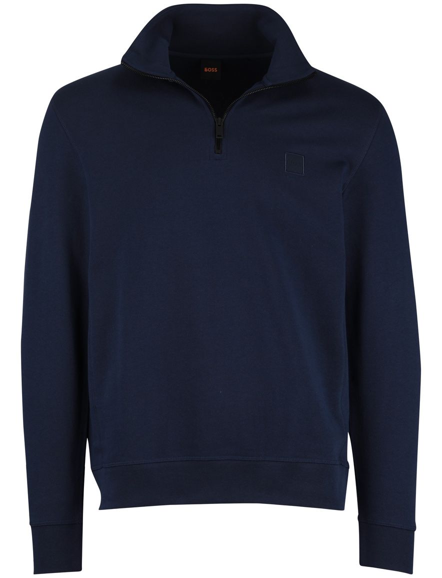 Boss Orange Zetrust sweater opestaande kraag navy
