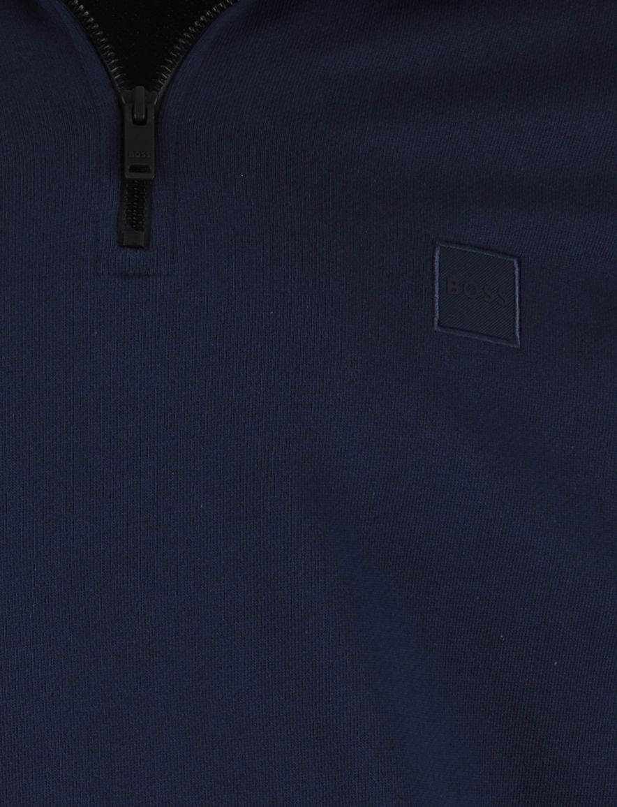 Boss Orange Zetrust sweater opestaande kraag navy