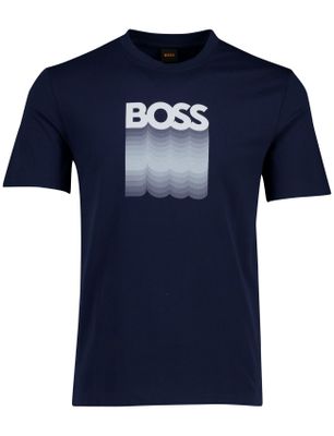 Hugo Boss Boss orange teinsignia t-shirt met opdruk donkerblauw