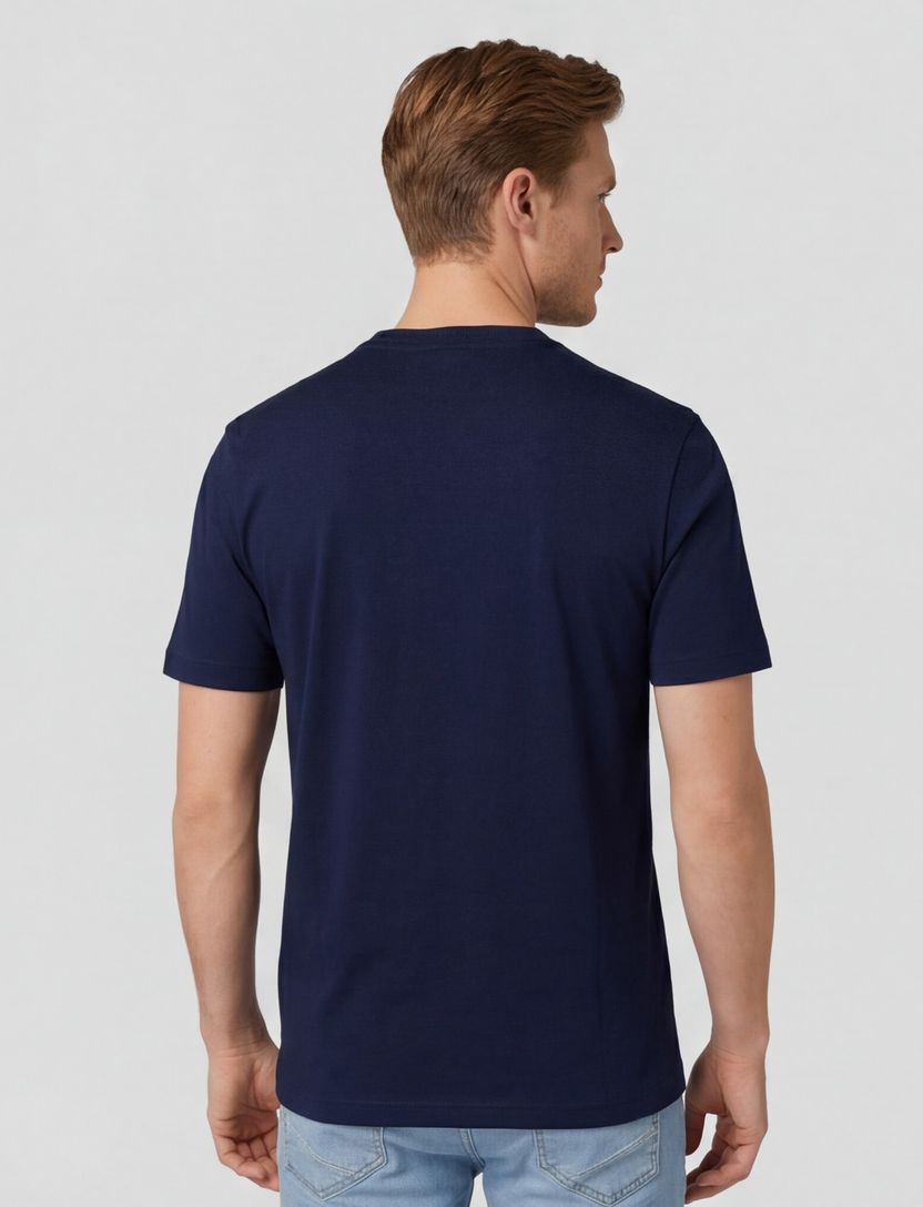 t-shirt donkerblauw Boss Orange Teinsignia opdruk