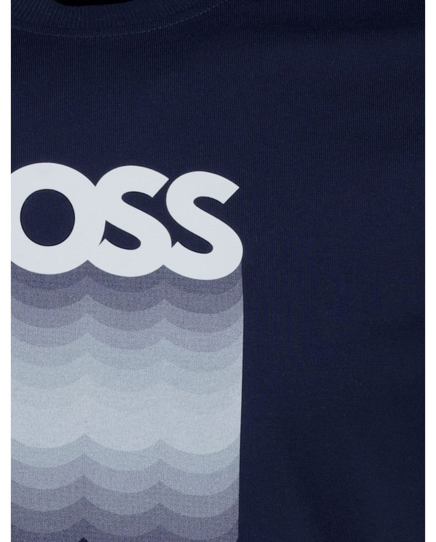 Boss orange teinsignia t-shirt met opdruk donkerblauw