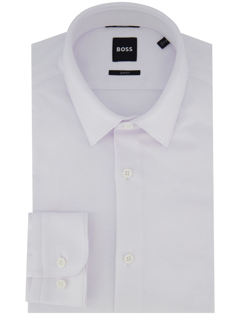 Wit BOSS Black overhemd P-Hank jersey slim fit zakelijk