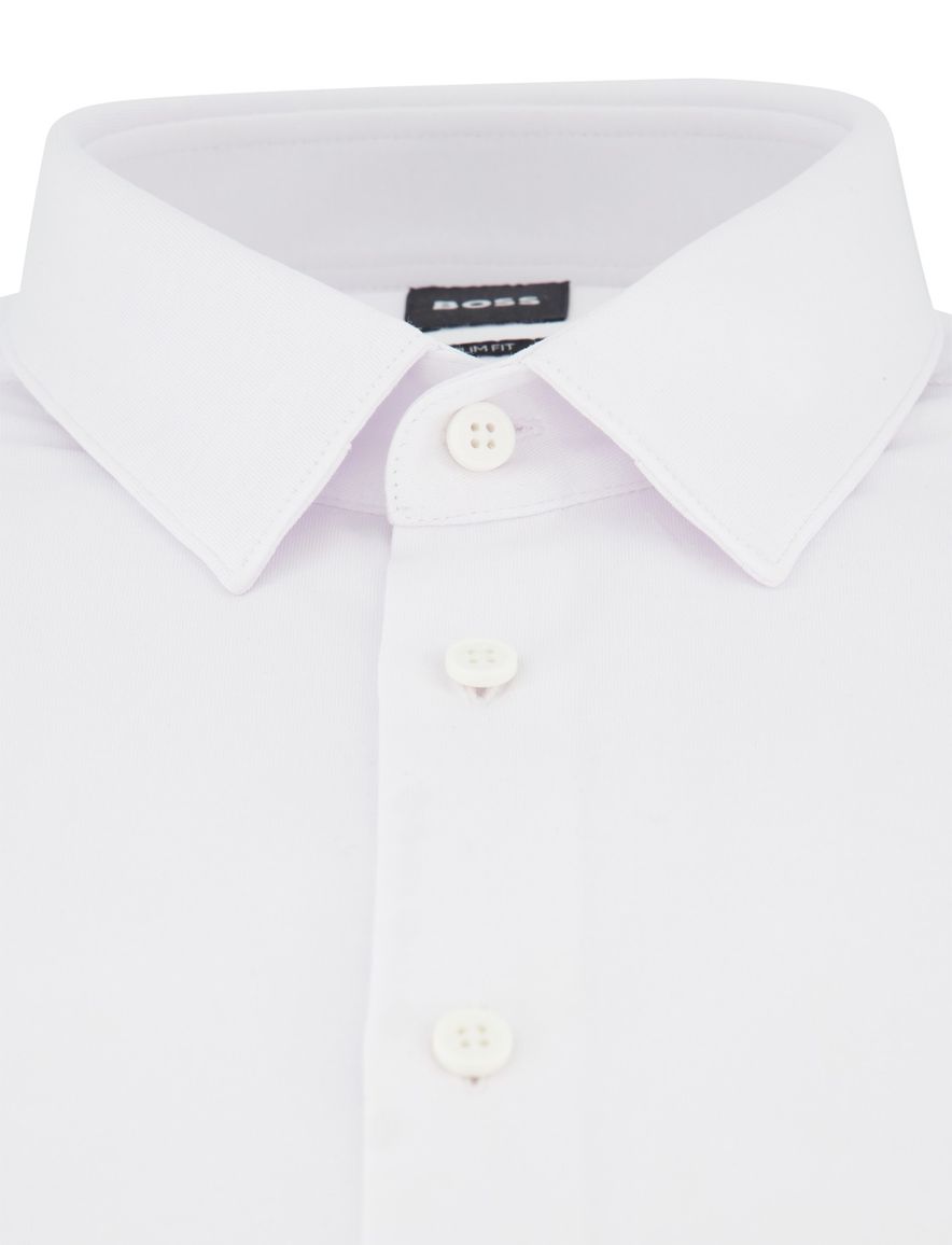 Overhemd wit Boss Black P-Hank jersey semi-wide collar