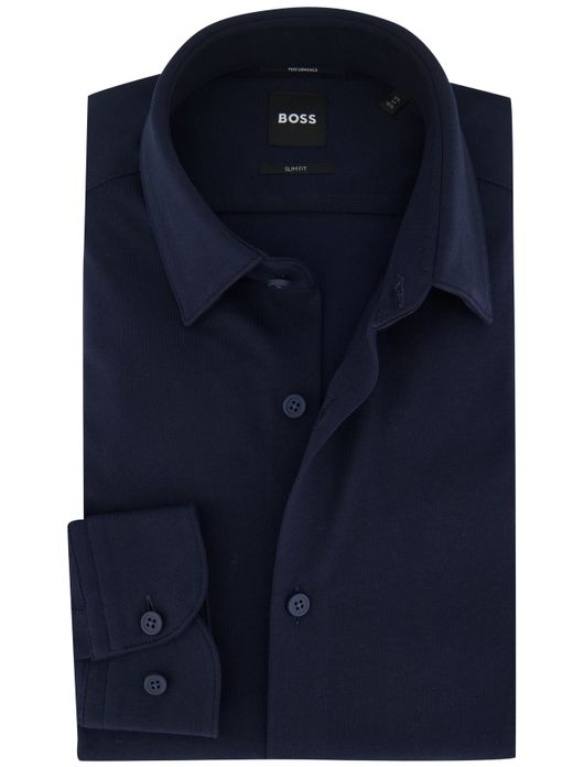 BOSS P-Hank slim fit donkerblauw overhemd