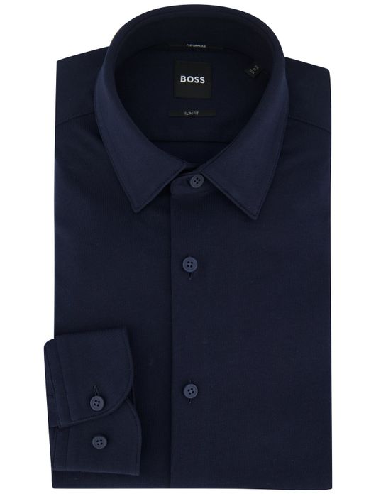 BOSS P-Hank slim fit donkerblauw overhemd