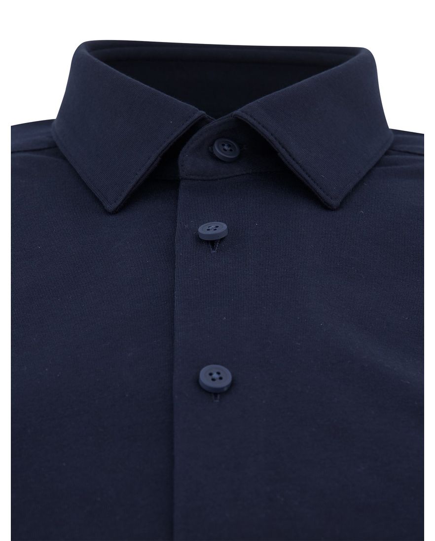 Slim fit BOSS P-Hank mouwlengte 7 navy overhemd jersey
