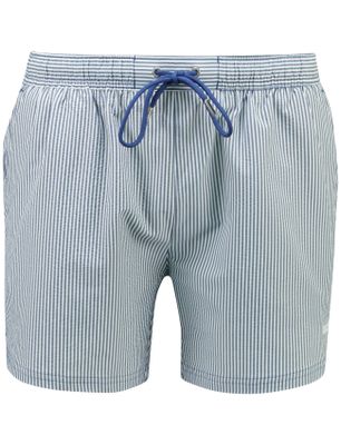 Hugo Boss Blauw gestreepte zwembroek BOSS Black normale fit