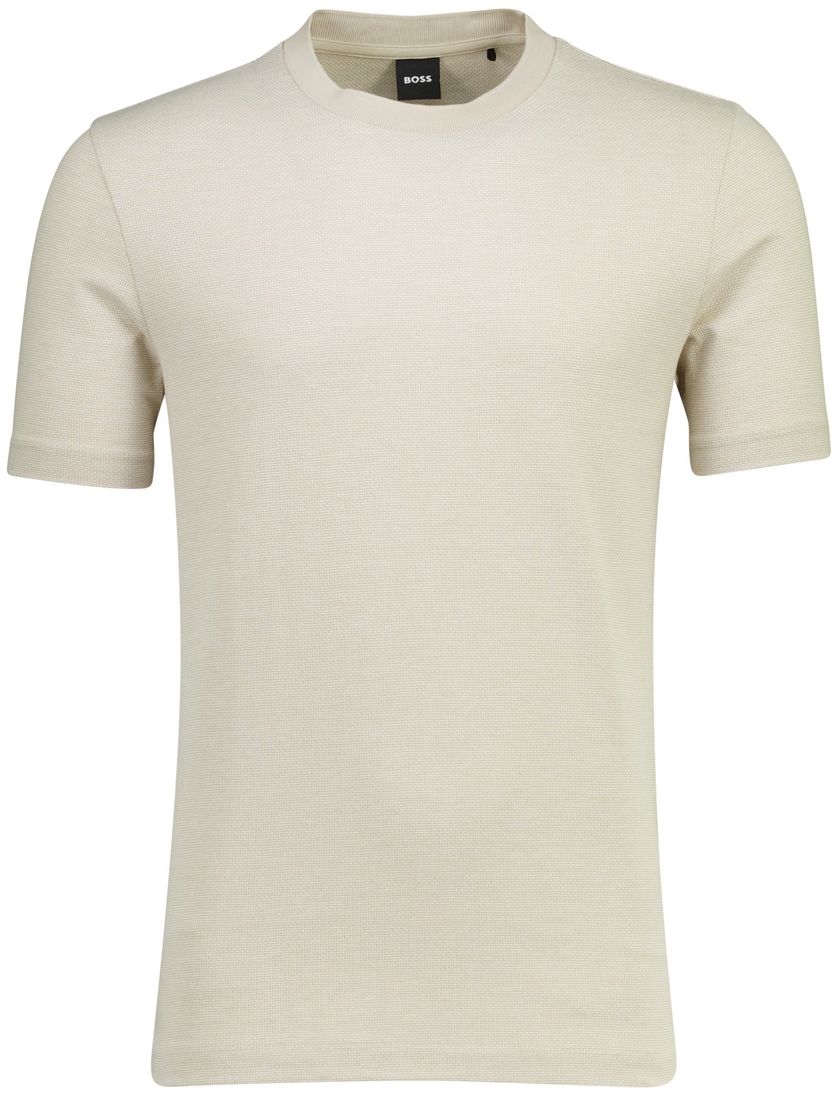 Beige t-shirt BOSS Black Thompson ronde hals