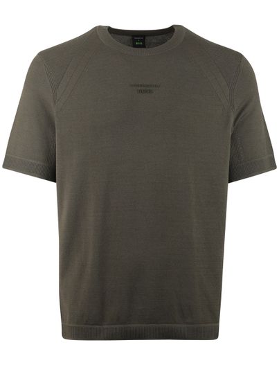 Hugo Boss Groen t-shirt BOSS Green korte mouw normale fit
