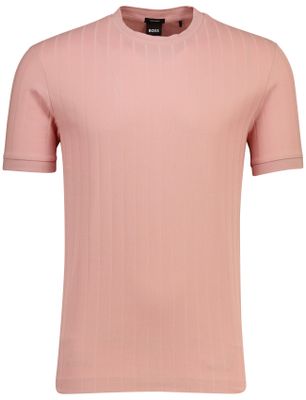 Hugo Boss Roze t-shirt BOSS Black Thompson korte mouw structuur