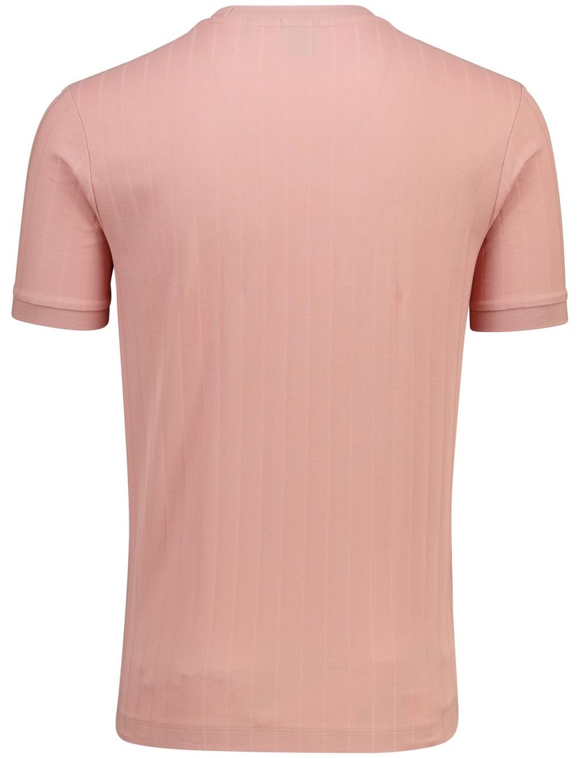 Roze t-shirt BOSS Black Thompson korte mouw structuur