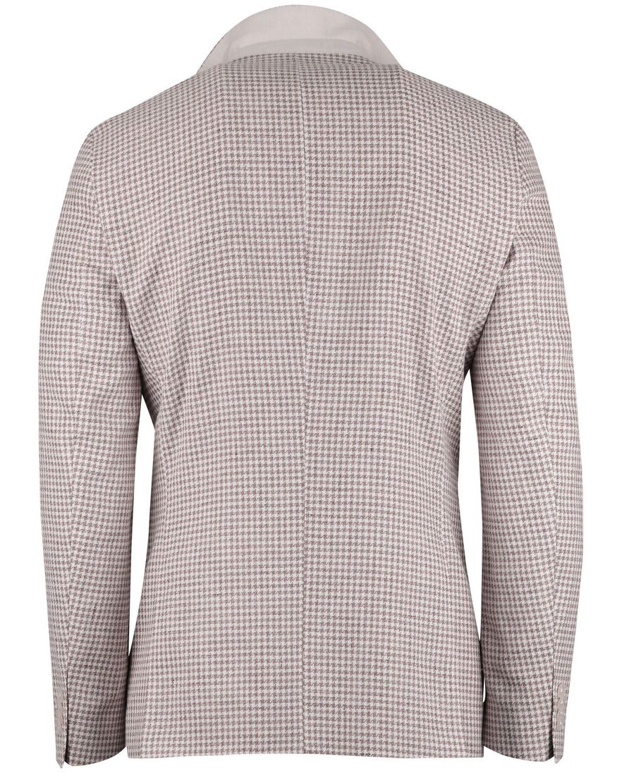 beige wit geruit colbert Boss Black H-Hutson-262 linnen