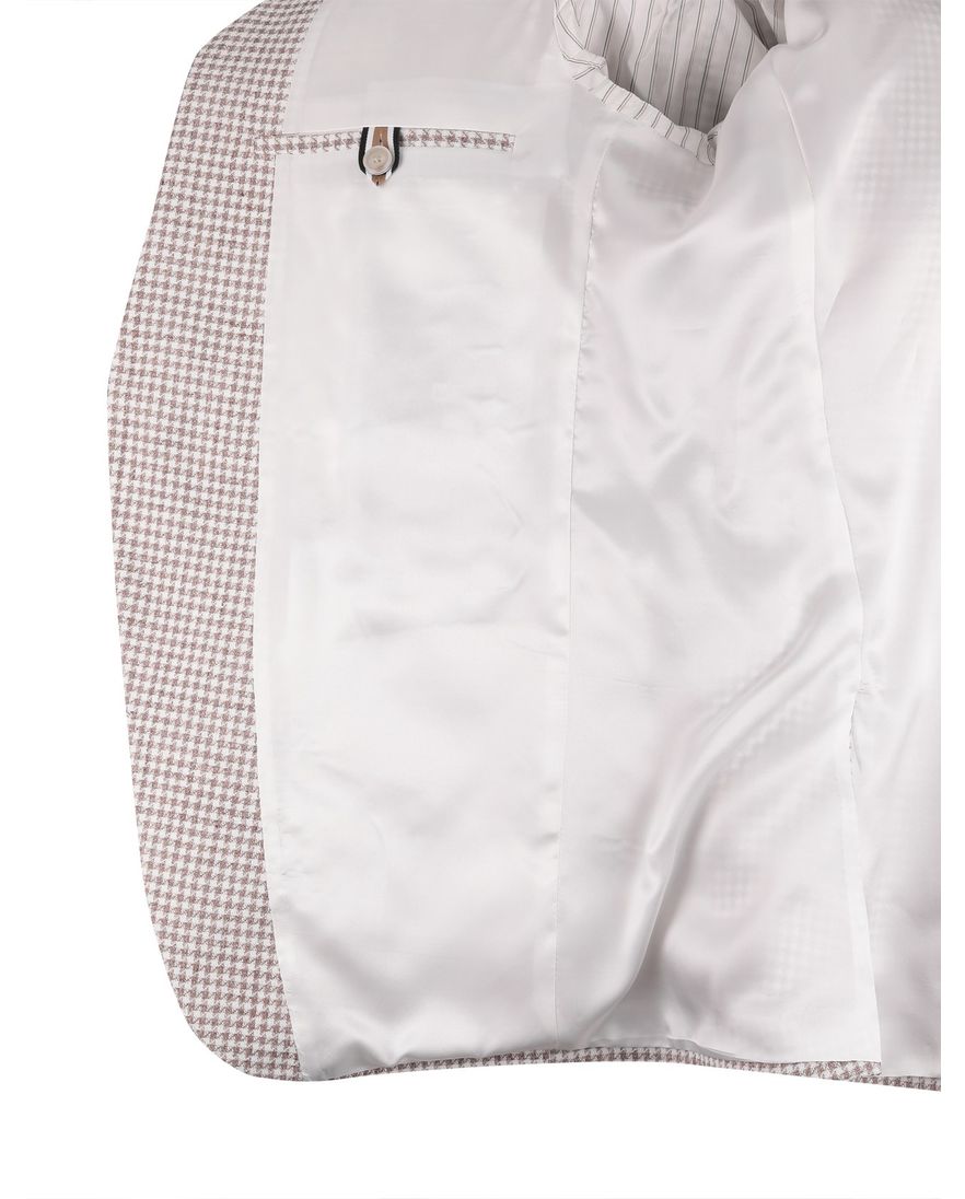 beige wit geruit colbert Boss Black H-Hutson-262 linnen