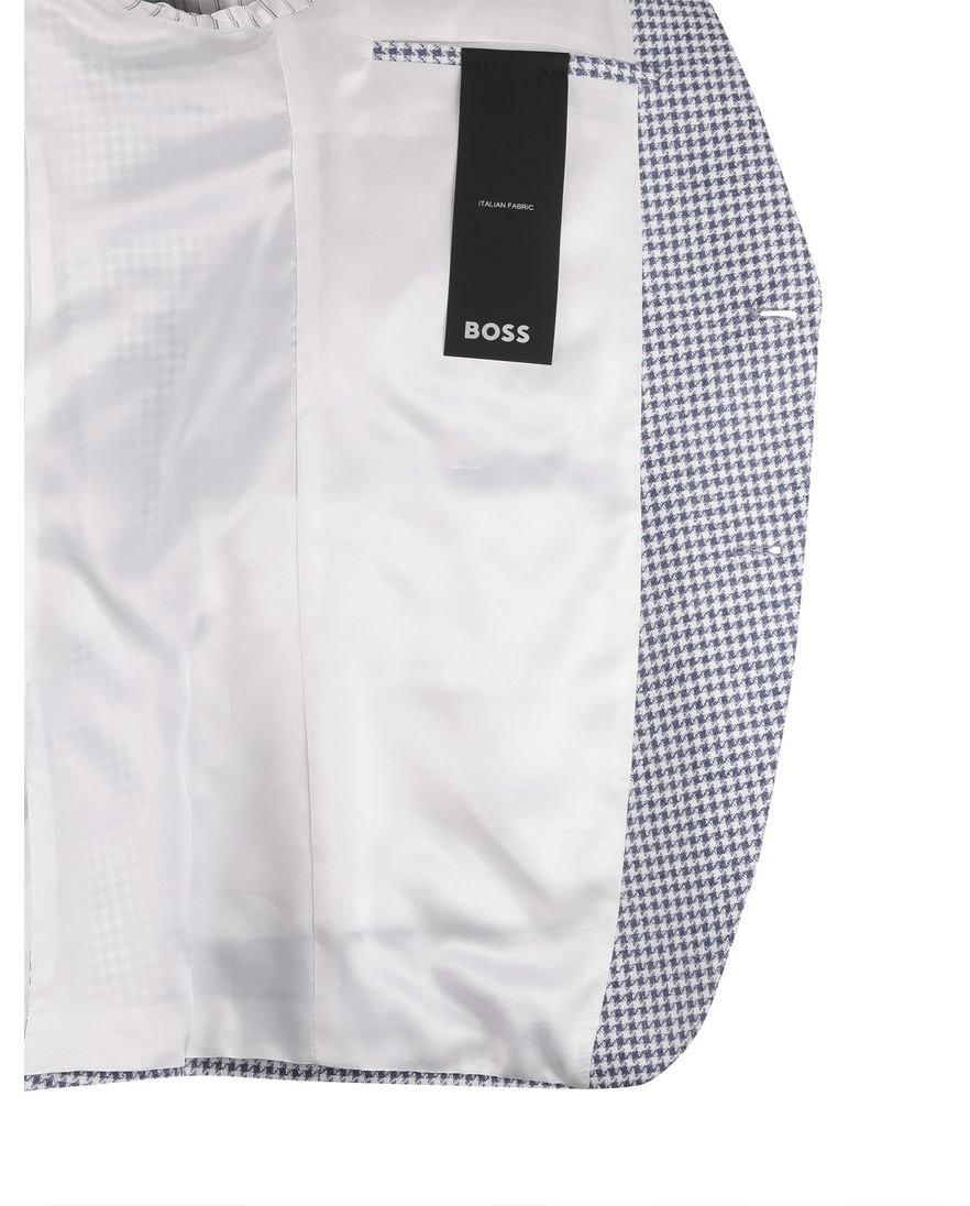 blauw wit geruit colbert Boss Black H-Hutson-262 linnen