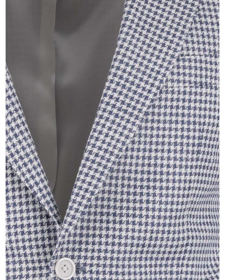 blauw wit geruit colbert Boss Black H-Hutson-262 linnen