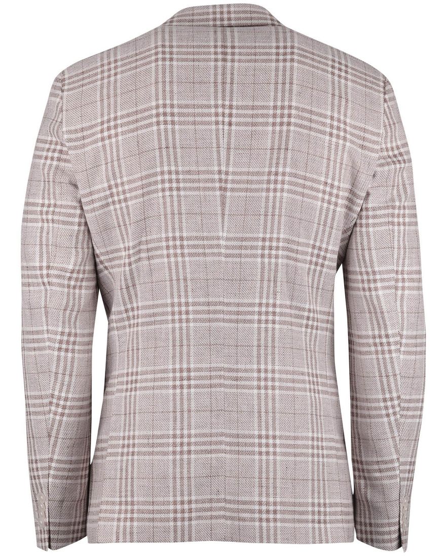 beige bruin geruit colbert Boss Black H-Hutson-262 linnen