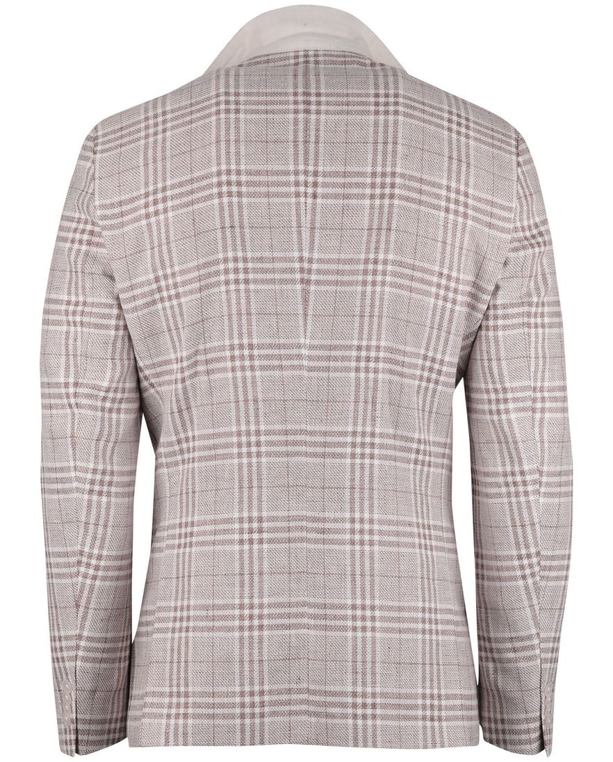 beige bruin geruit colbert Boss Black H-Hutson-262 linnen