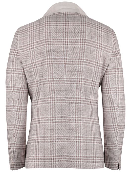 Boss H-Hutson-262 beige bruin colbert linnen geruit