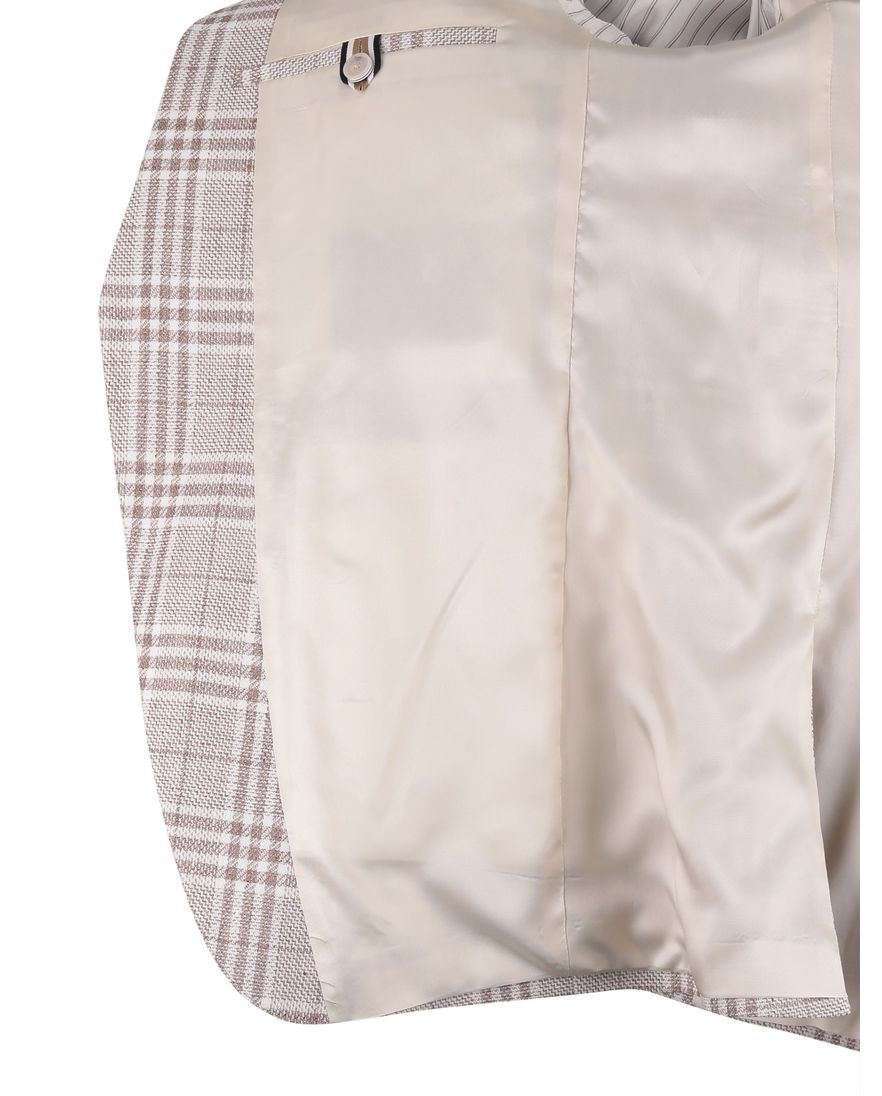 beige bruin geruit colbert Boss Black H-Hutson-262 linnen