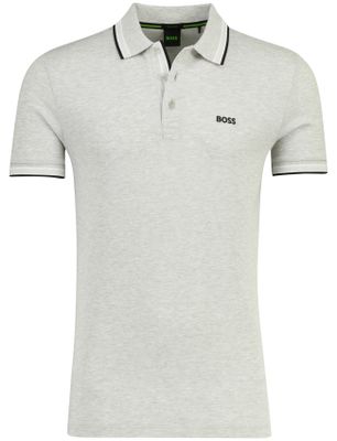 Hugo Boss Lichtgrijs poloshirt Boss Green Paddy korte mouw gemeleerd
