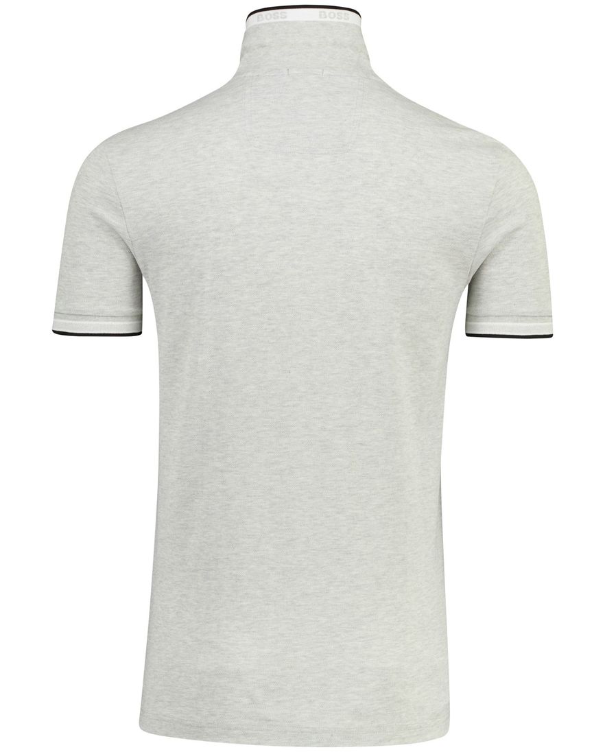 Poloshirt Boss Green Paddy korte mouw lichtgrijs gemeleerd