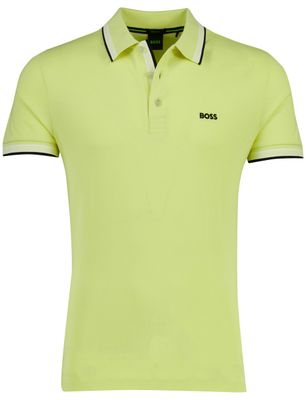 Hugo Boss Korte mouw polo BOSS Green Paddy geel pique