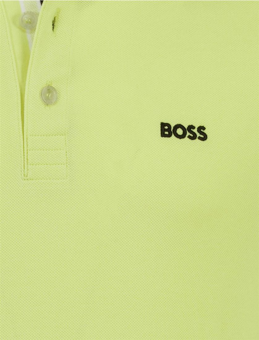 Korte mouw polo BOSS Green Paddy geel pique