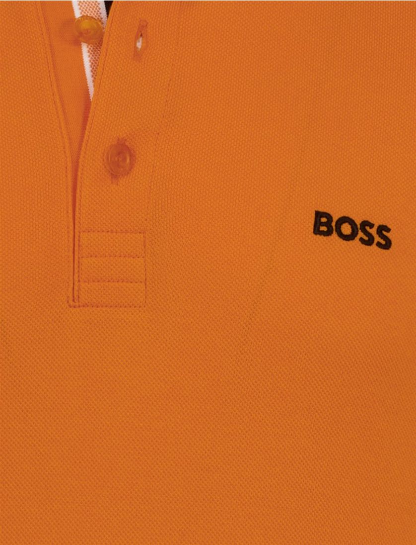 Korte mouw polo BOSS Green Paddy oranje pique