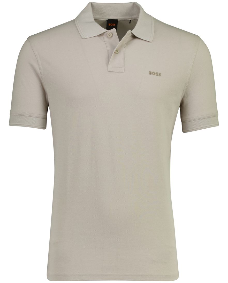 BOSS Orange Prime poloshirt 2 knoops sluiting grijs