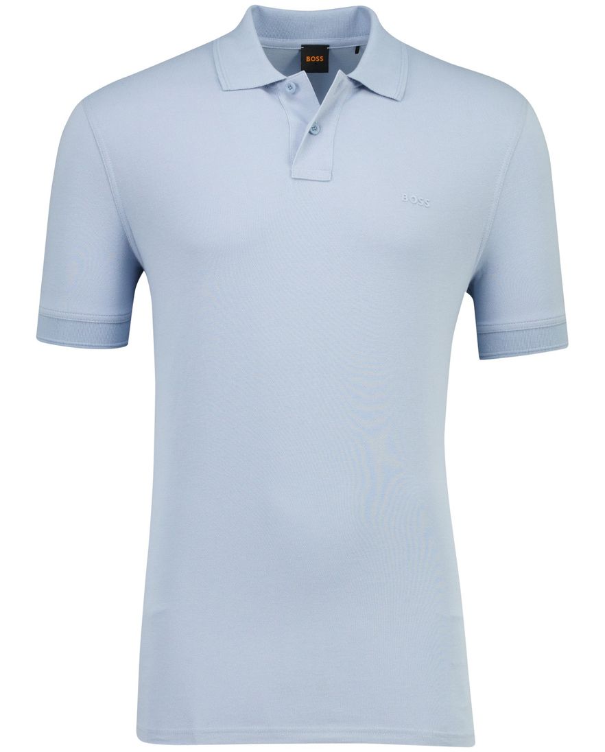 lichtblauw 2-knoops poloshirt Boss Orange Prime