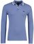 BOSS Green lange mouw polo Plisy blauw pique