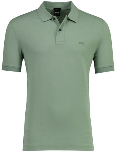 Hugo Boss Boss Black Pallas poloshirt korte mouw groen 2 knoops