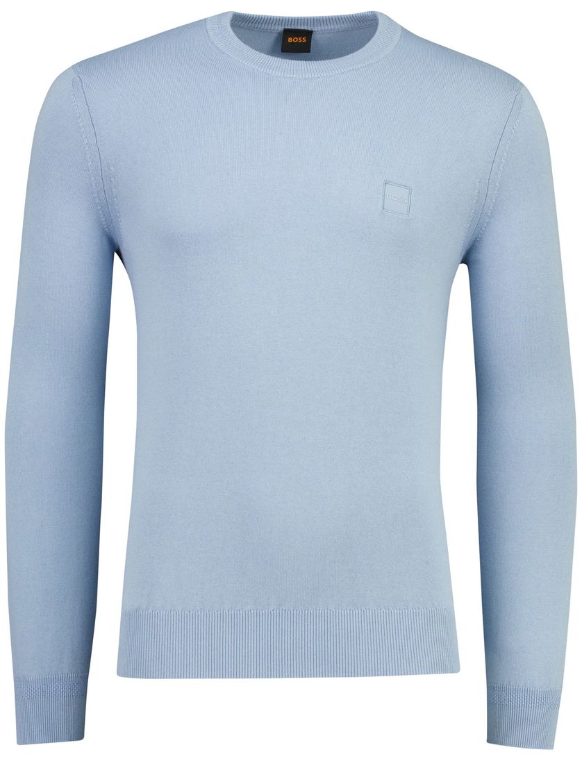 lichtblauw knit trui BOSS Orange Kanovano S ronde hals effen
