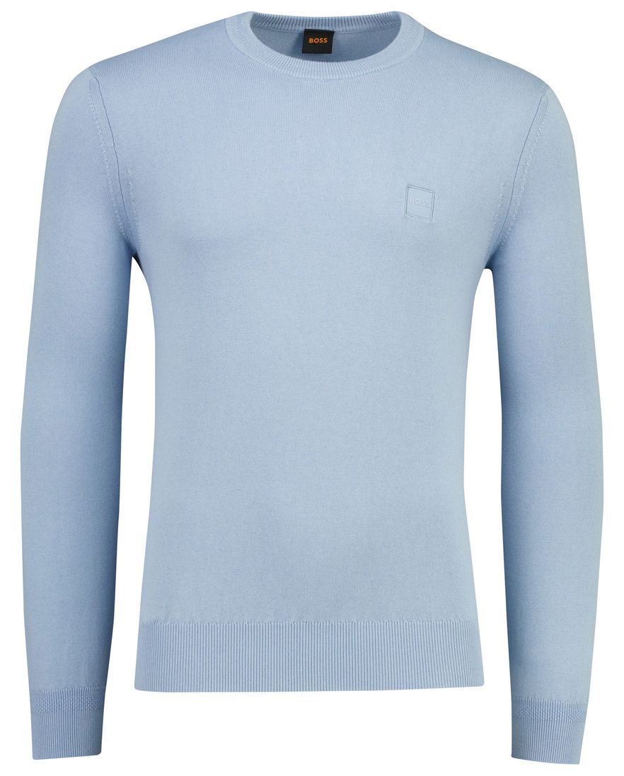 trui ronde hals BOSS Orange Kanovano S lichtblauw