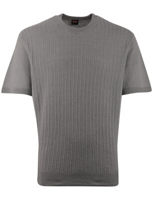 Hugo Boss BOSS Orange Kajordino korte mouw grijs