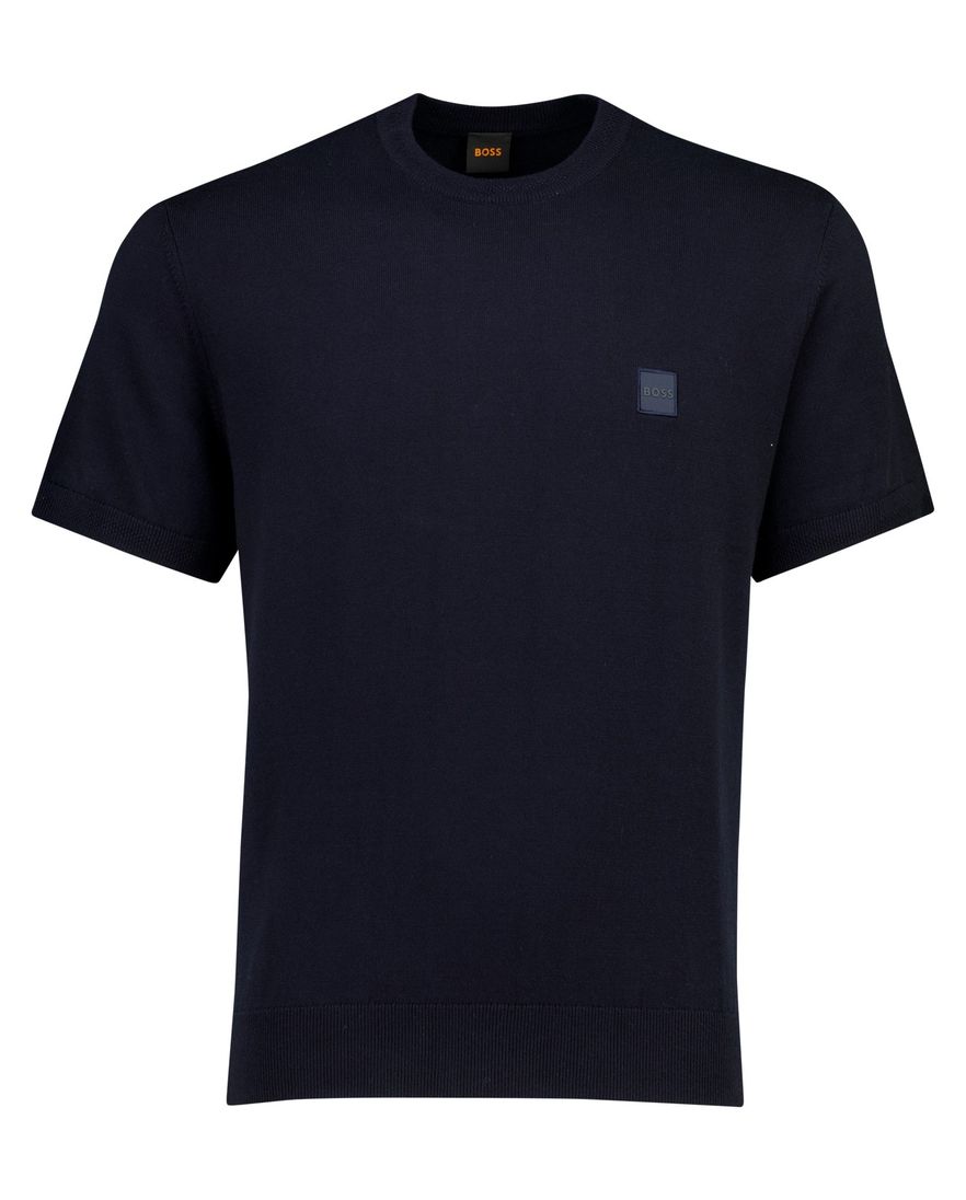 donkerblauw t-shirt Boss Orange Kanacho ronde hals