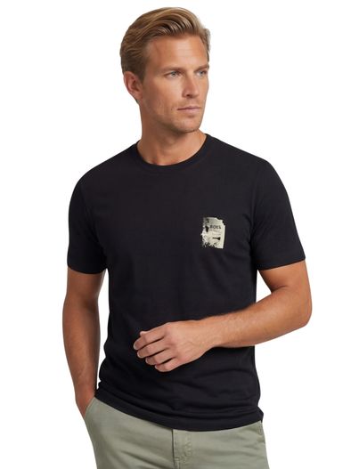 Hugo Boss Zwarte katoenen t-shirt Boss Orange Te_Groove ronde hals