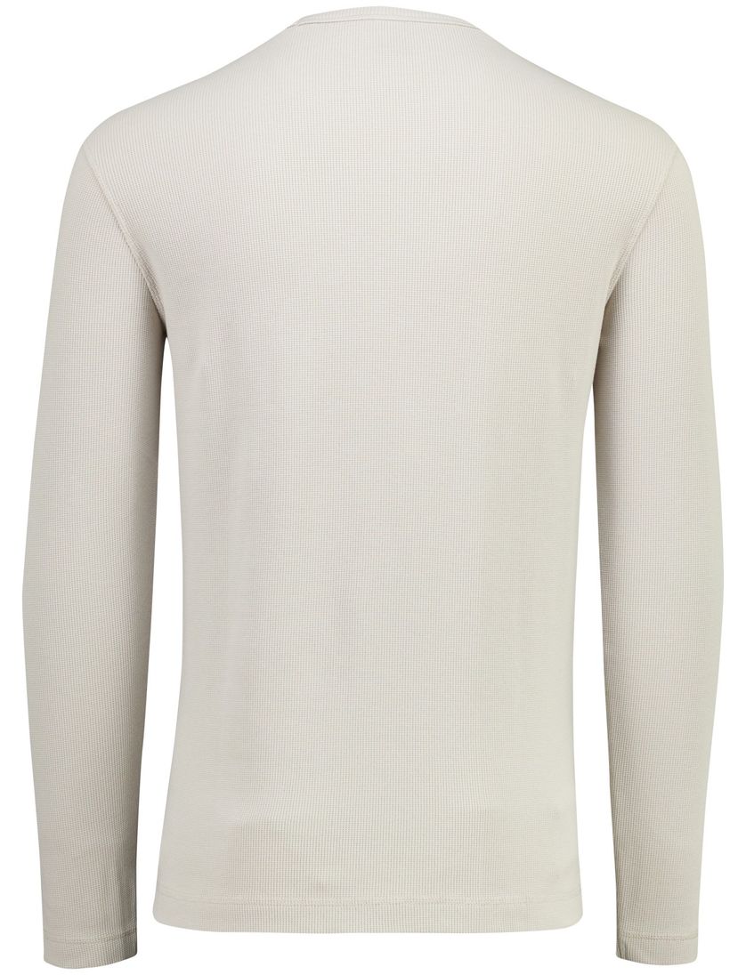 beige structuur trui BOSS Orange Tempesto ronde hals effen