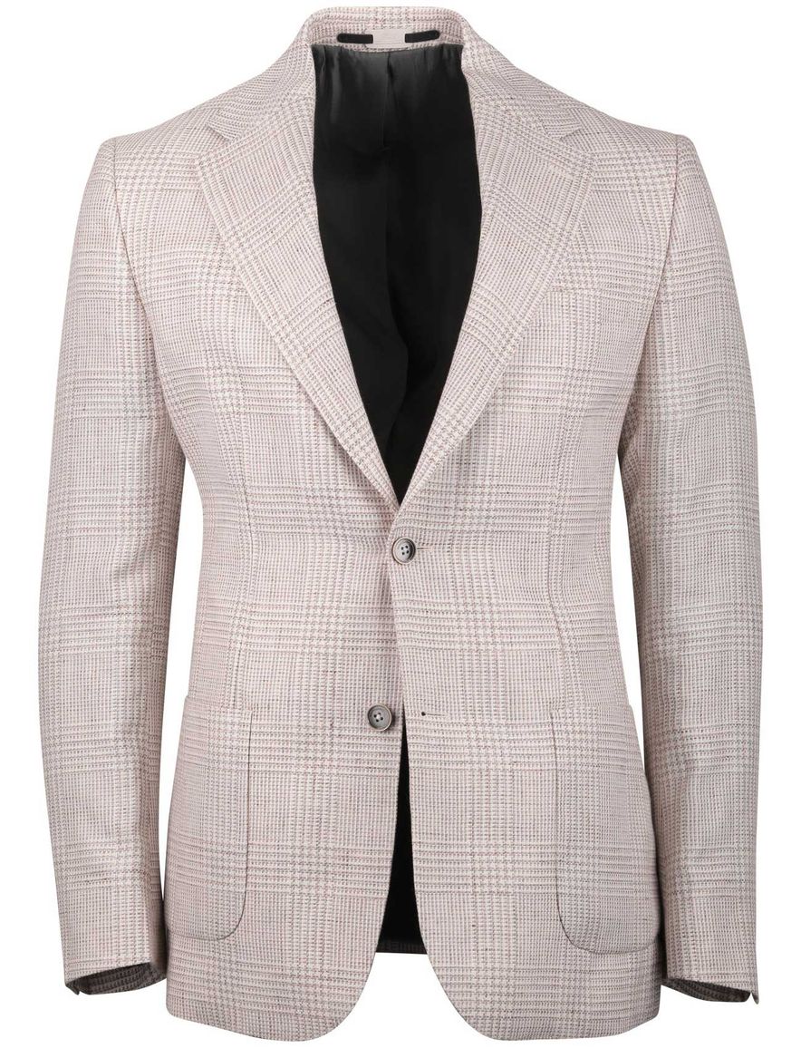 Gentiluomo colbert beige geruit normale fit