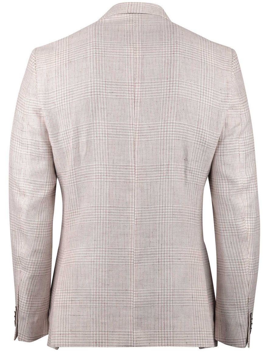 Gentiluomo colbert beige geruit normale fit