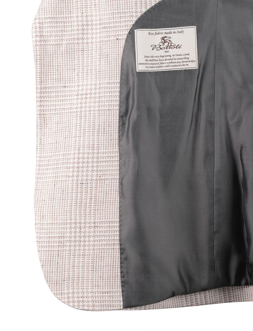 Gentiluomo colbert beige geruit normale fit