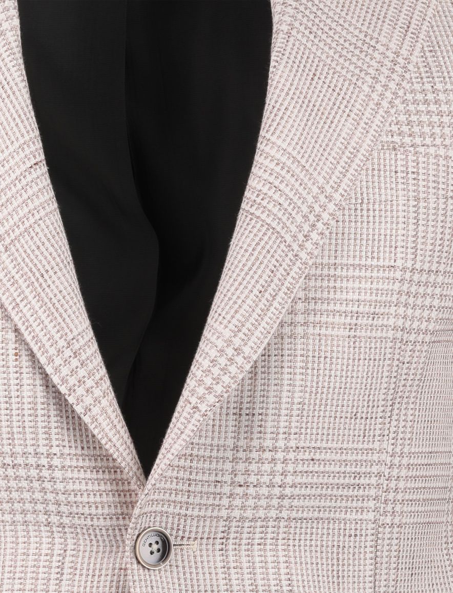 Gentiluomo colbert beige geruit normale fit