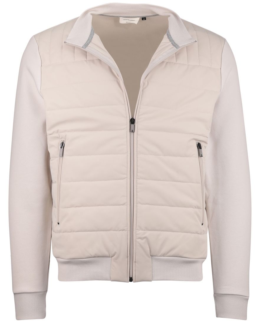 Gentiluomo vest beige rits opstaande kraag