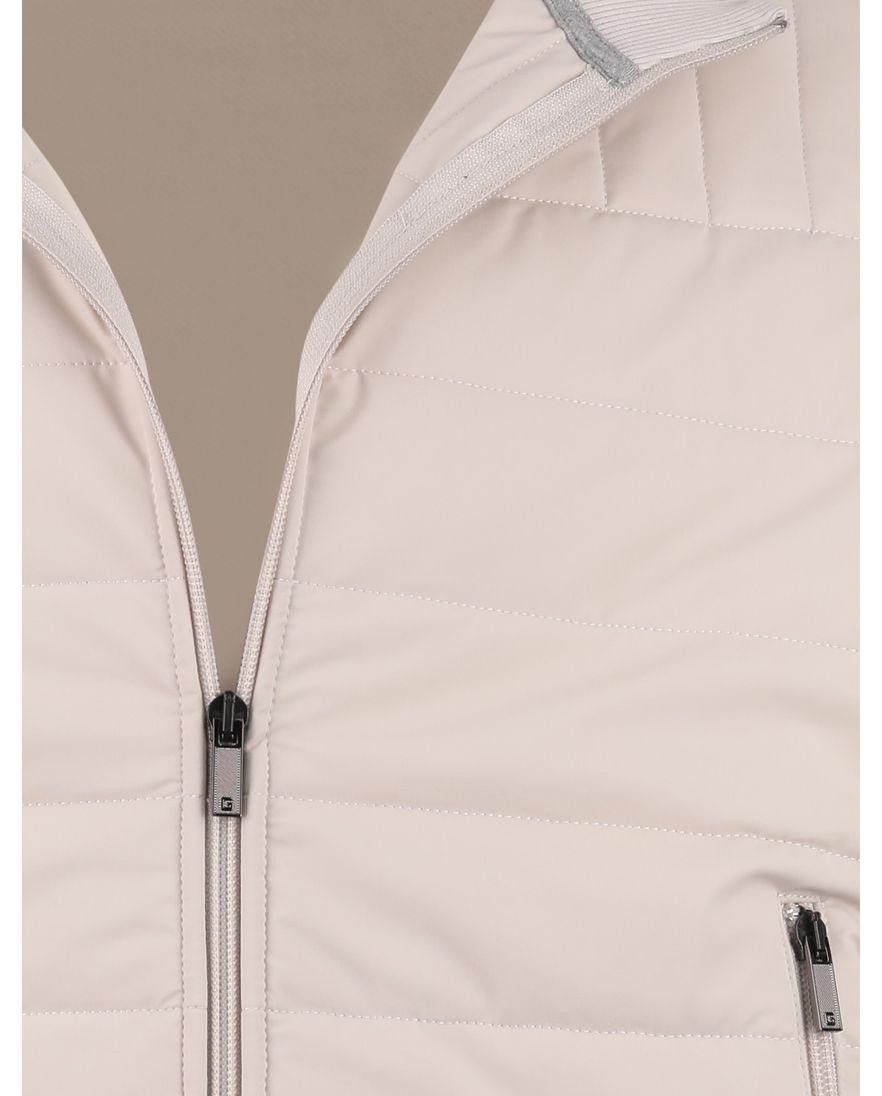 Gentiluomo vest beige rits opstaande kraag