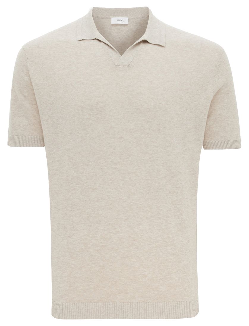 Beige poloshirt Gentiluomo v hals gemeleerd