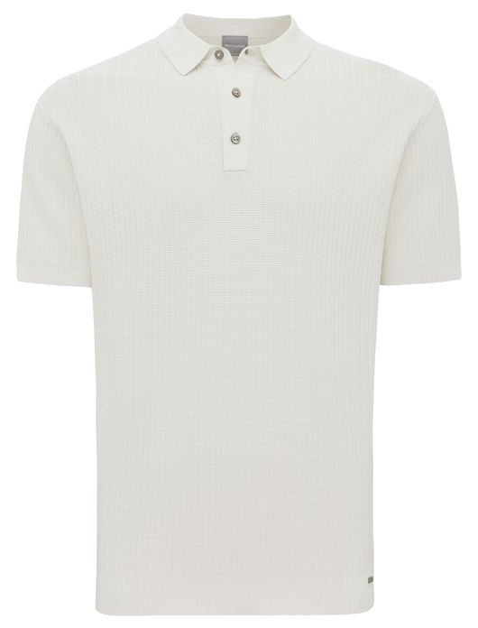 Gentiluomo poloshirt creme effen 3 knoops