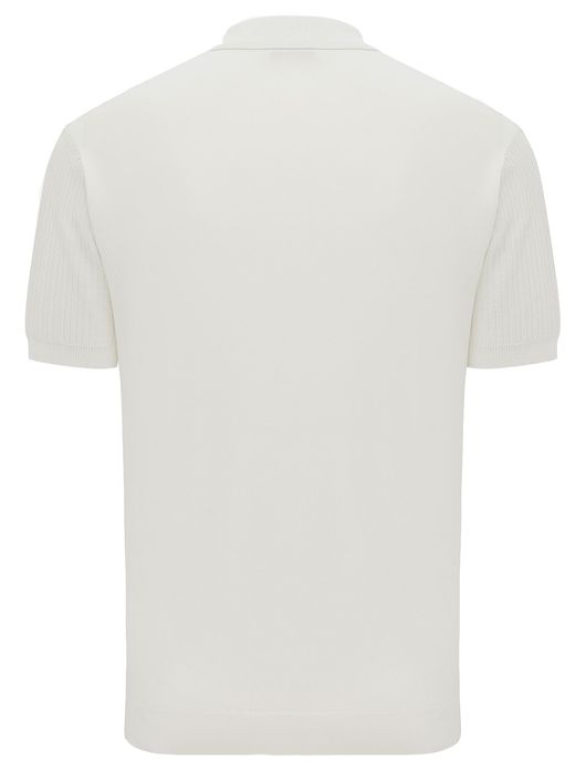 Gentiluomo poloshirt creme effen 3 knoops