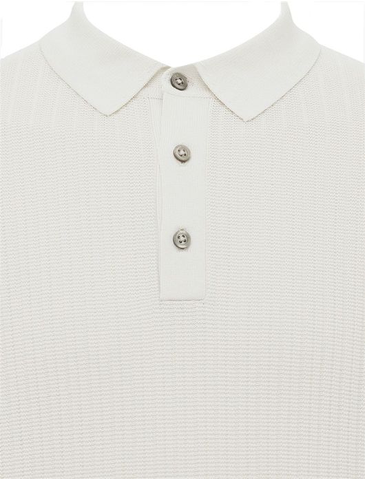 Gentiluomo poloshirt creme effen 3 knoops