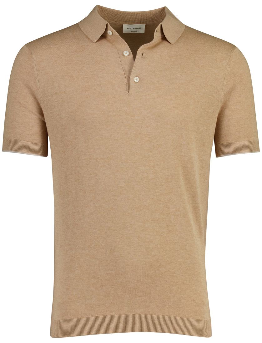Lichtbruin poloshirt Gentiluomo katoen